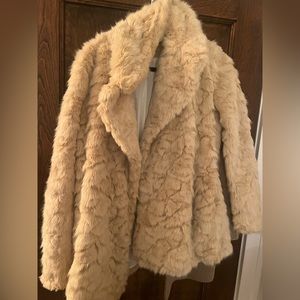 Zara faux fur coat with oversized collar